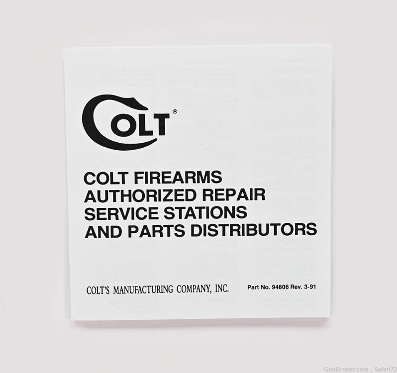 Colt Cowboy Single Action Revolver (SAA) 1998 Manual, Plus-img-3