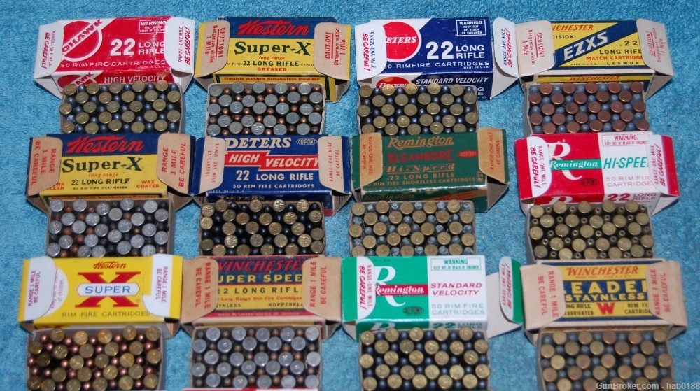  Large Collection of Vintage 22 Long Rifle 20 Boxes All Different LR       -img-7