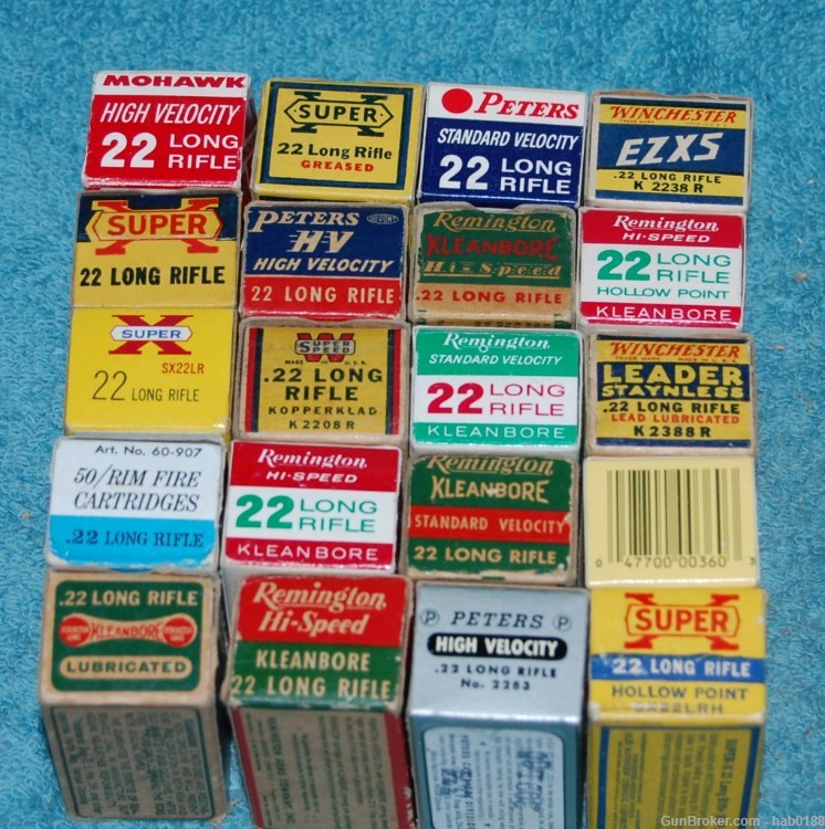 Large Collection of Vintage 22 Long Rifle 20 Boxes All Different LR       -img-4