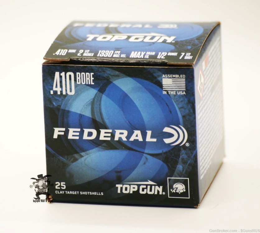 FEDERAL TOP GUN .410 SHOTSHELLS 4x25 Rd Boxes No.7 ½ .50 oz 2.5" 100 RDS-img-1