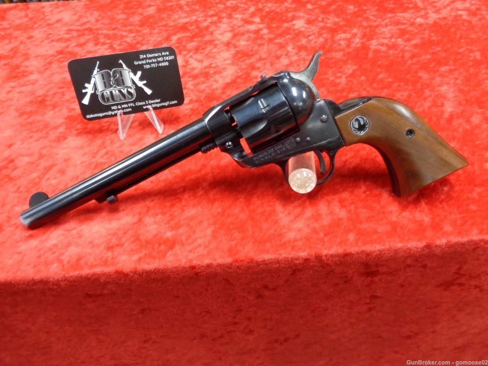 1962 Ruger Model Single Six 3 Screw Flat Top Early 22LR Wood Grips WE TRADE-img-0