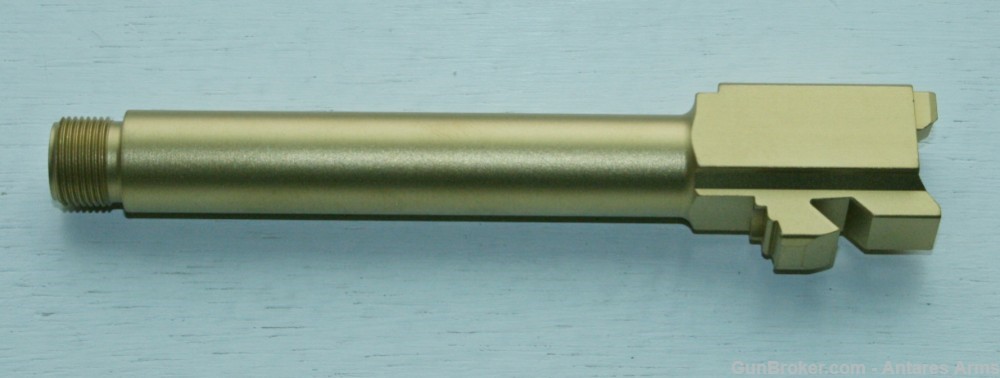 Threaded Barrel for Glock 17 Gen 5 TIN Gold Finish G17 9x19 9mm Stainless-img-1