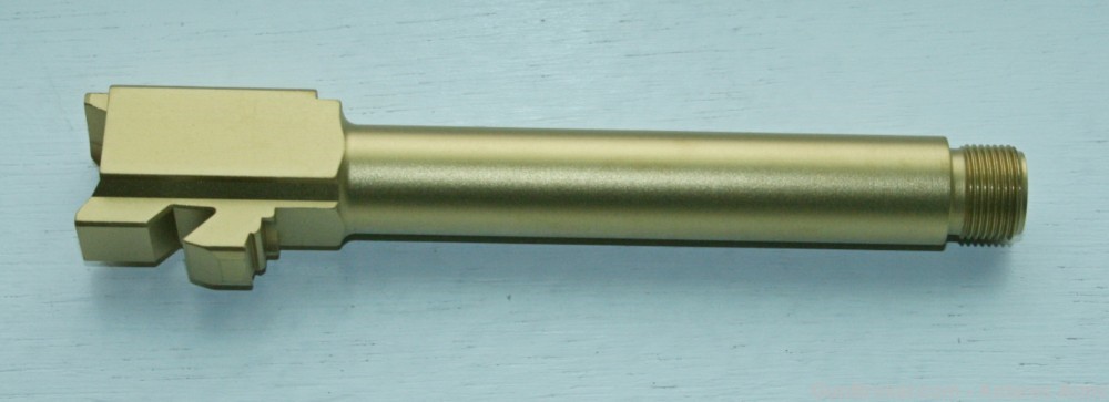 Threaded Barrel for Glock 17 Gen 5 TIN Gold Finish G17 9x19 9mm Stainless-img-0