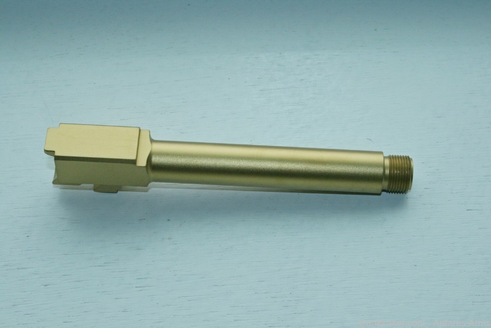 Threaded Barrel for Glock 17 Gen 5 TIN Gold Finish G17 9x19 9mm Stainless-img-2