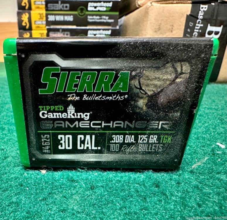 100 qty of 30 Cal 125 gr TGK Sierra Gamechanger Tipped 7.62-img-0