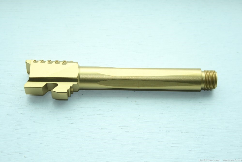 Serrated Threaded Glock 17 G17 barrel TIN GOLD 9x19 9mm GEN 1-4-img-2