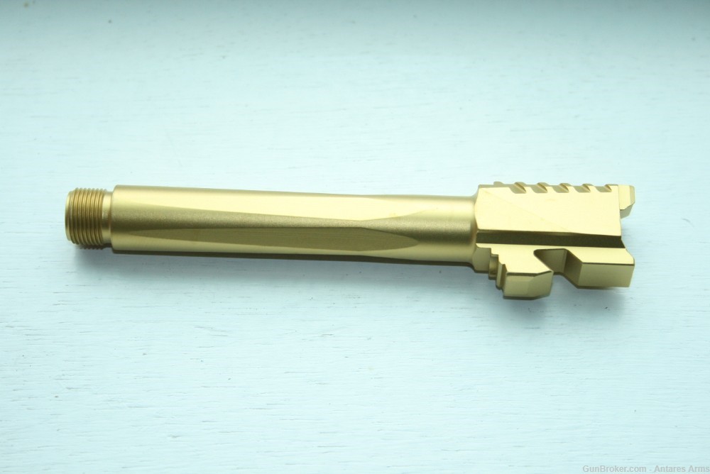 Serrated Threaded Glock 17 G17 barrel TIN GOLD 9x19 9mm GEN 1-4-img-1