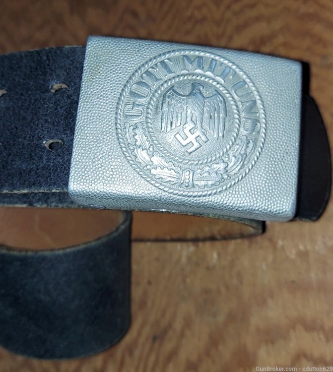 German WW2 army belt and buckle named and in very nice condition-img-0