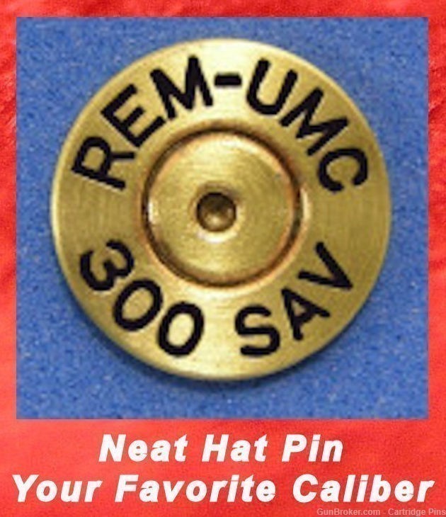 Remington REM-UMC 300 SAV SAVAGE  Cartridge Hat Pin  Tie Tac  Ammo Bullet-img-0