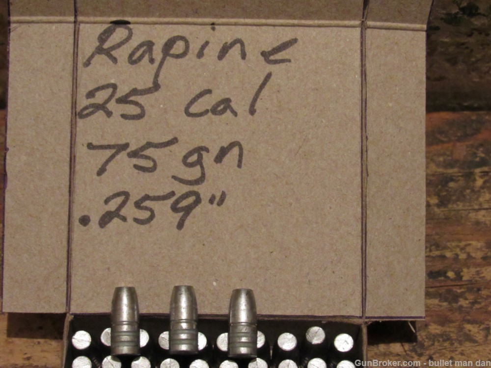  25-20 wcf 25 cal 75 gn bullets .259" Rapine-img-0