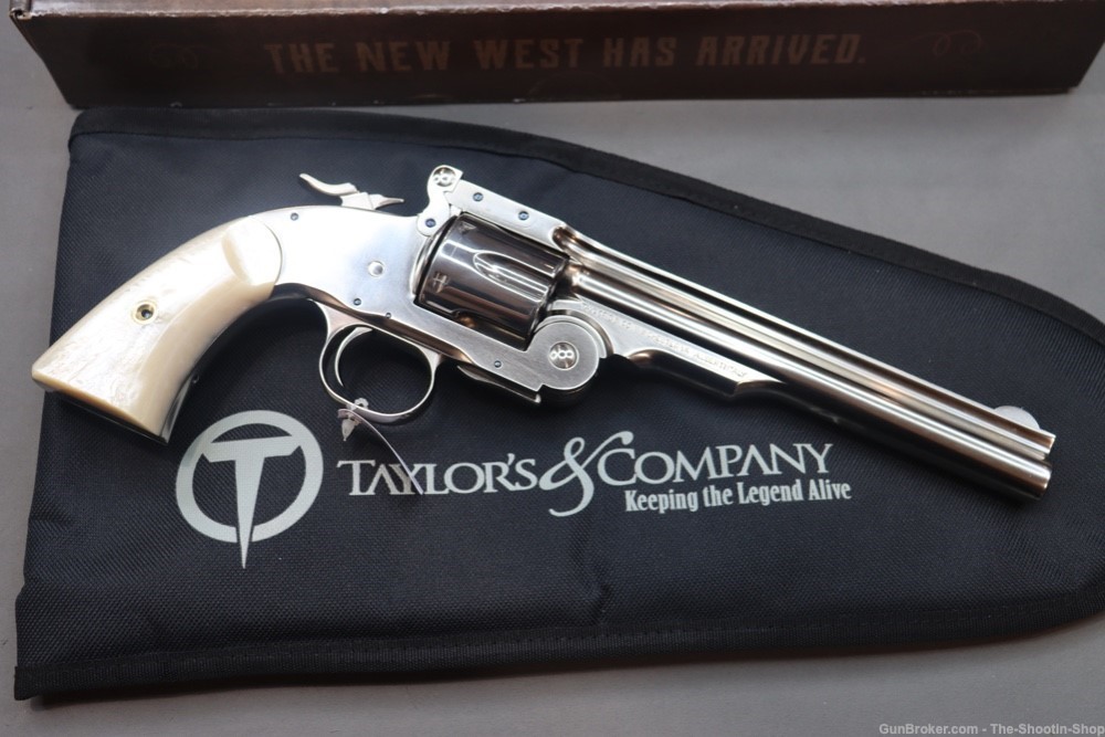 Taylors & Company SCHOFIELD Model Revolver 38SPL Single Action NICKEL PEARL-img-34