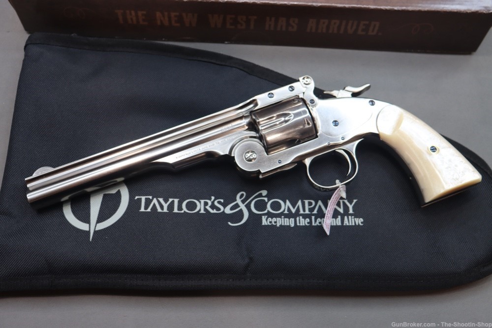 Taylors & Company SCHOFIELD Model Revolver 38SPL Single Action NICKEL PEARL-img-35