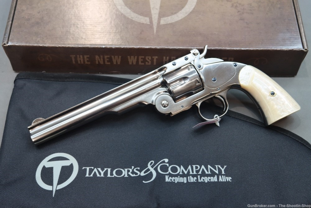 Taylors & Company SCHOFIELD Model Revolver 38SPL Single Action NICKEL PEARL-img-0