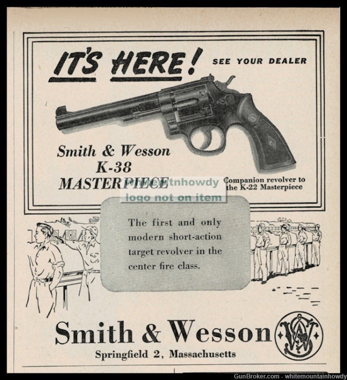 1948 SMITH & WESSON K-38 Masterpiece Revolver Original AD-img-0