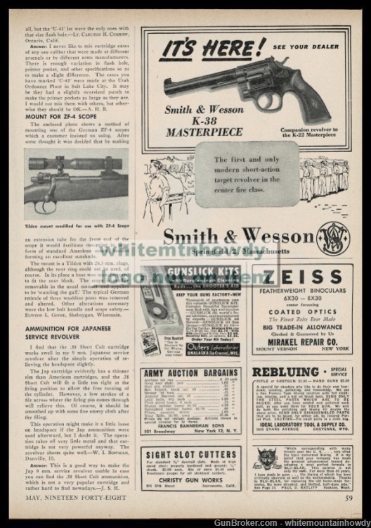 1948 SMITH & WESSON K-38 Masterpiece Revolver Original AD-img-1