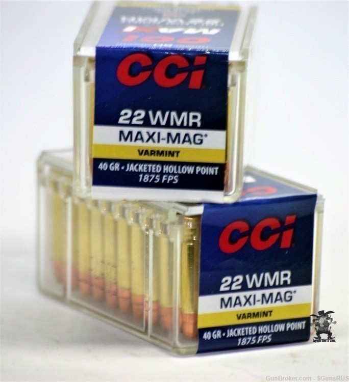 CCI MaXi-Mag 22 WMR/Magnum 40 Grain JACKETED HOLLOW POINT VARMINT 100 RDS-img-3