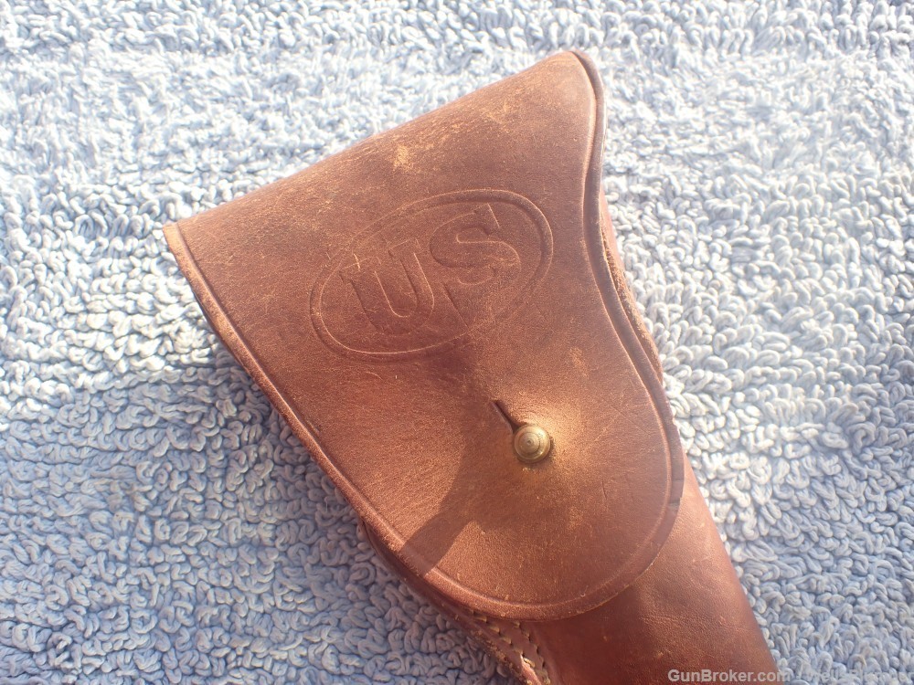 US WWII 1911 GOVERNMENT MODEL 45ACP BROWN LEATHER HOLSTER FINK K -img-7