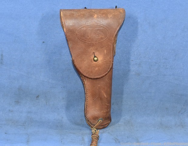 US WWII 1911 GOVERNMENT MODEL 45ACP BROWN LEATHER HOLSTER FINK K -img-0