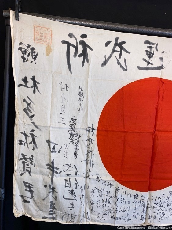 JAPANESE WWII YOSEGAKI HINOMARU SOLDIERS GOOD LUCK MEATBALL FLAG-img-13