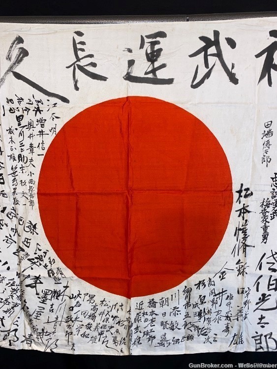 JAPANESE WWII YOSEGAKI HINOMARU SOLDIERS GOOD LUCK MEATBALL FLAG-img-2