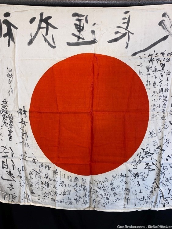 JAPANESE WWII YOSEGAKI HINOMARU SOLDIERS GOOD LUCK MEATBALL FLAG-img-14
