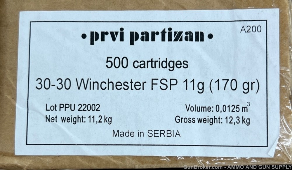 PRVI PARTIZAN 30-30 WINCHESTER 170 GR SP 500 ROUNDS 25 BOXES - PREMIUM AMMO-img-4