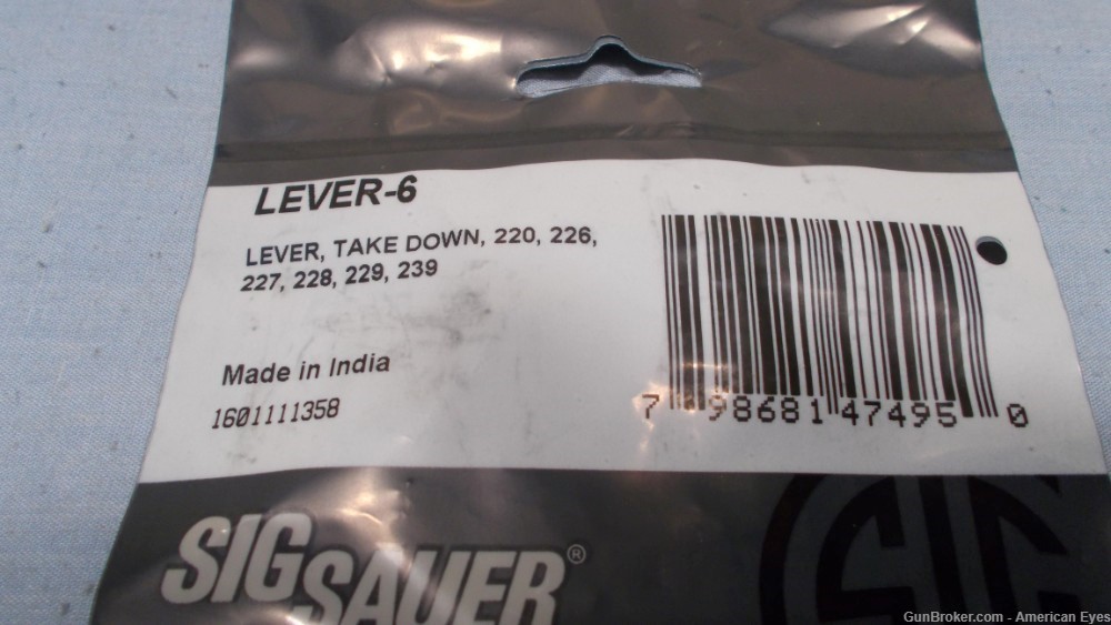 Sig Sauer P Series Take Down Lever Code: LEVER-6 #1601111358 NOS-img-5
