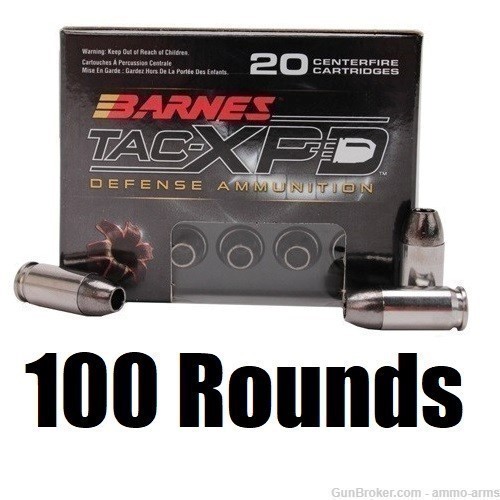 Barnes Bullets TAC-XPD .380 ACP / AUTO 80 Grain HP 100 Rounds - 21552-img-1