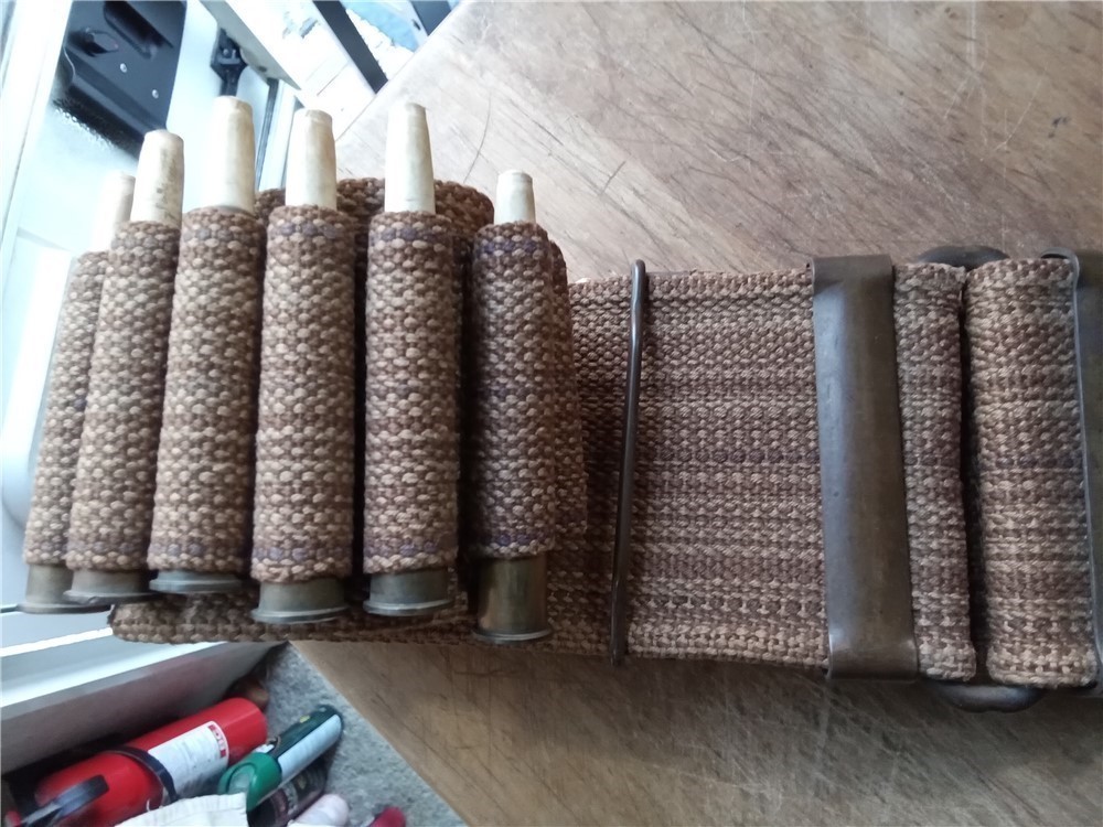 Vintage woven Cartridge belt-45 loops-3" high-antique-un-named-img-1