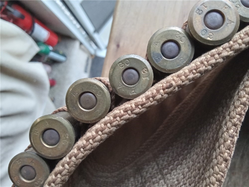 Vintage woven Cartridge belt-45 loops-3" high-antique-un-named-img-9