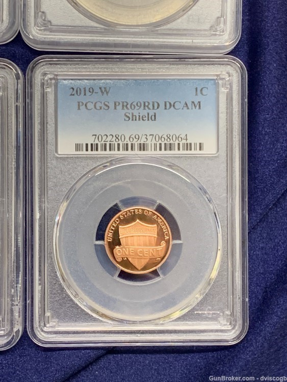 1C PCGS 69+ Shield - 4 coin set -img-2