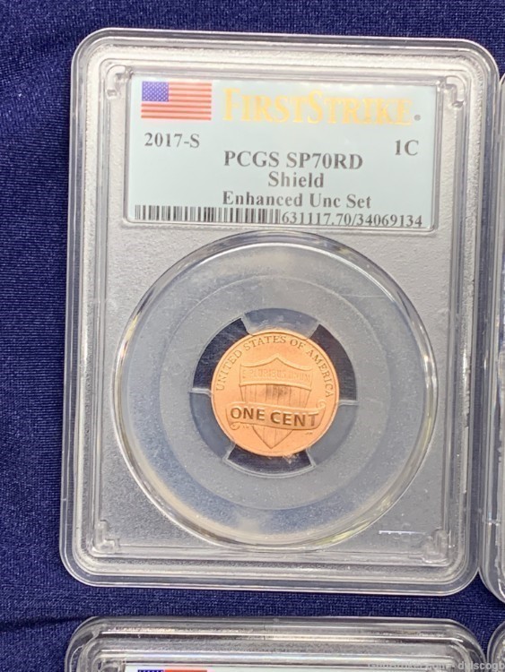 1C PCGS 69+ Shield - 4 coin set -img-1