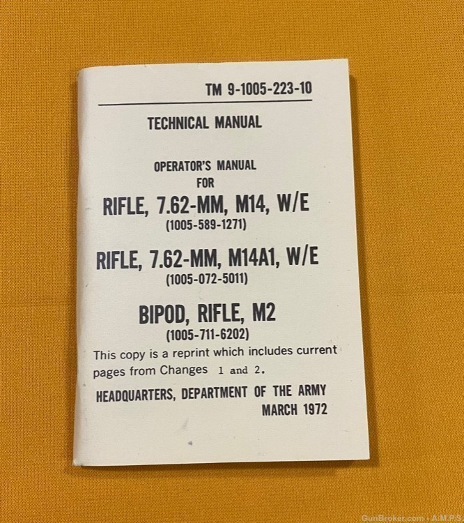 NEW! M14 Tech Manual TM 9-1005-223-10-img-0