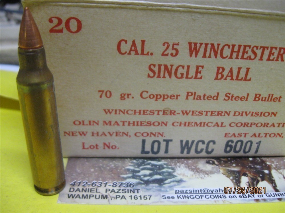 Unique and Very RARE Box 25 WINCHESTER 20 Rnds WCC 70 gr Steel AP Ammo;more-img-0