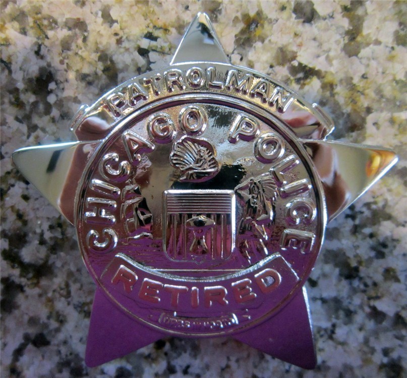 Badge Chicago Patrolman old style CUSTOM w/ star number-img-0