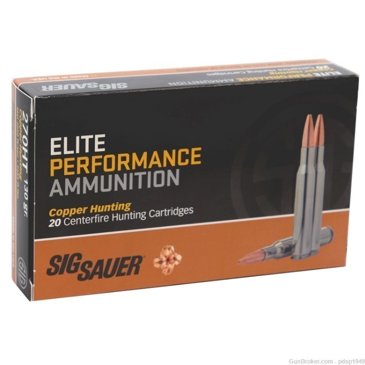 Sig Sauer Elite Performance Ammo .270HT 130gr Copper E270H1-20 20rd Box-img-0
