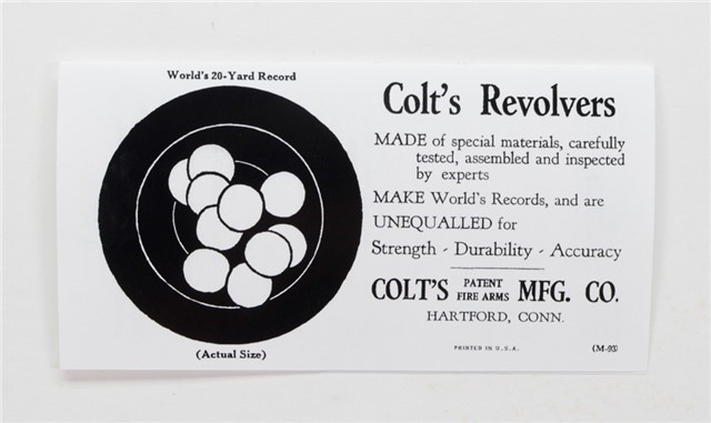 Colt Vintage Special Instructions Manual. Part No. M-93.-img-1