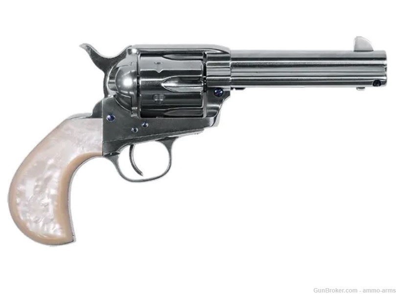 Uberti 1873 Outlaws & Lawmen Doc .45 Colt 4.75" Polished Nickel 356714-img-1