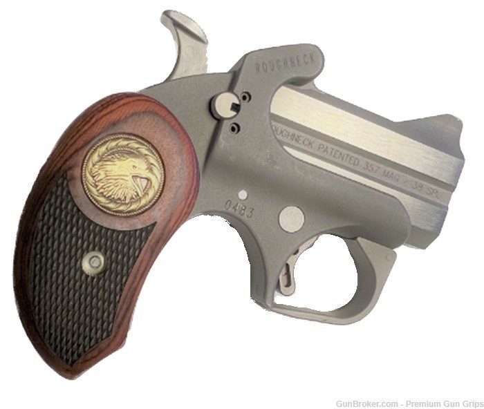 Fits Bond Arms Derringer Grips Rosewood Eagle Grips XL-img-3