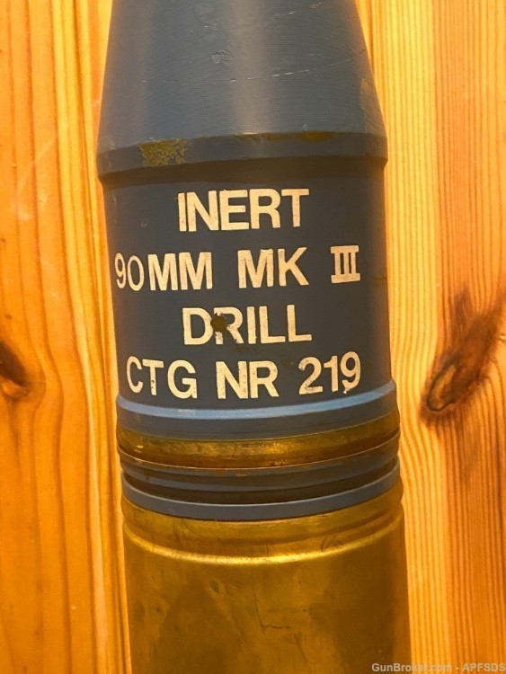 Rare MECAR 90MM DRILL ROUND Inert Projectile Tank Artillery Shell Cannon -img-5