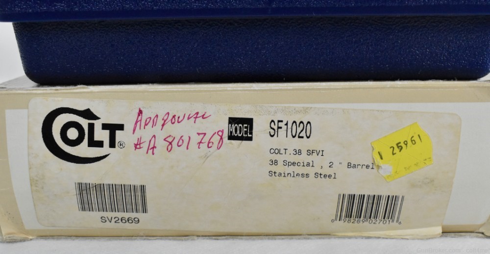 1996 Bright Polished Colt SF-VI .38 Spl Revolver SF1020  Factory Box SFVI  -img-1