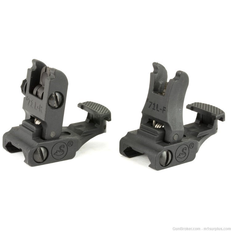 ARMS Flip Up Front + Rear Polymer Sight Set for AR15 Colt M4 Hk416 MR556 -img-0
