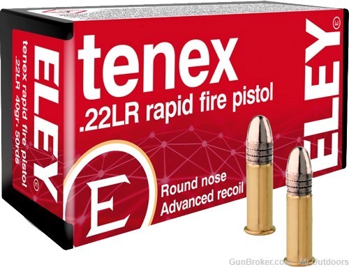 Eley Tenex Rapid Fire Pistol - .22lr 40gr. Round Nose 500rds Rimfire Ammo-img-1