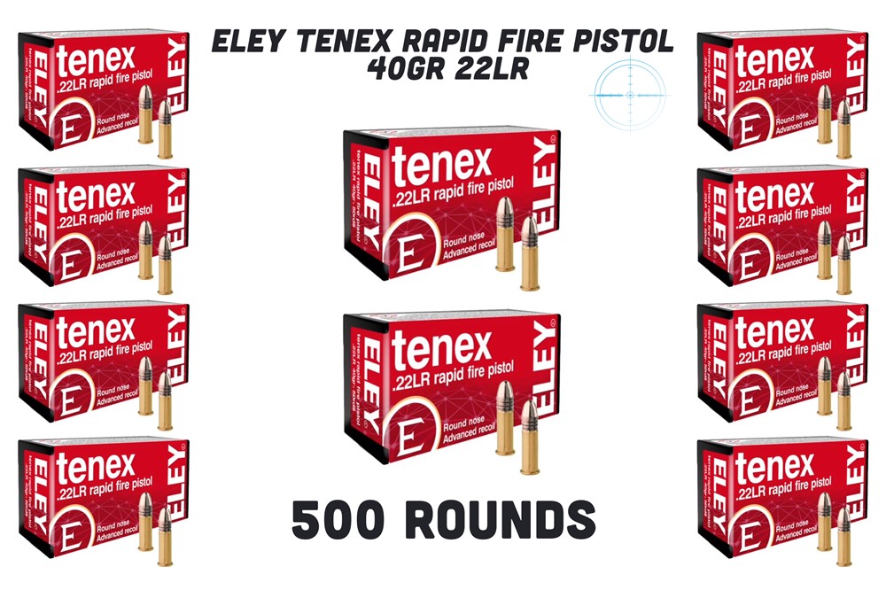 Eley Tenex Rapid Fire Pistol - .22lr 40gr. Round Nose 500rds Rimfire Ammo-img-0