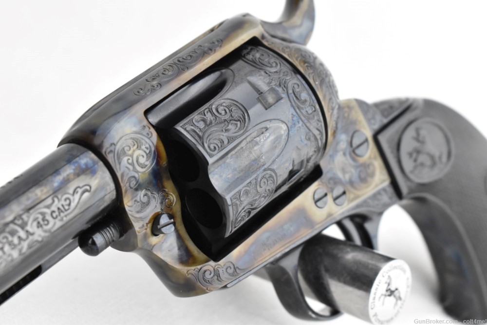 Colt Master Engraved SAA .45 Blue/Color Case Finish 4.75"  - Custom Shop -img-6