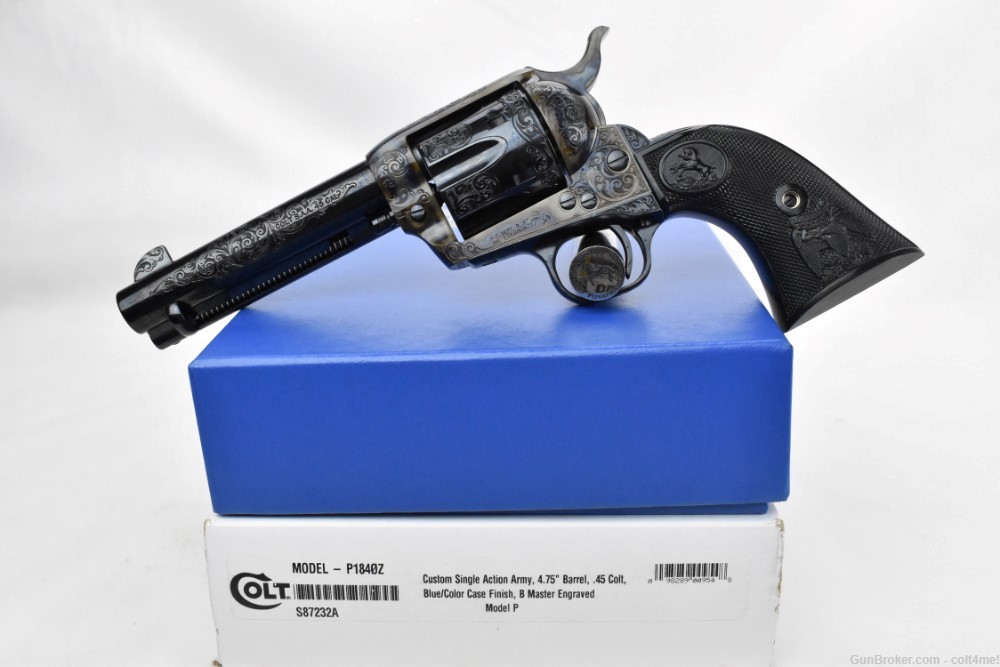 Colt Master Engraved SAA .45 Blue/Color Case Finish 4.75"  - Custom Shop -img-0