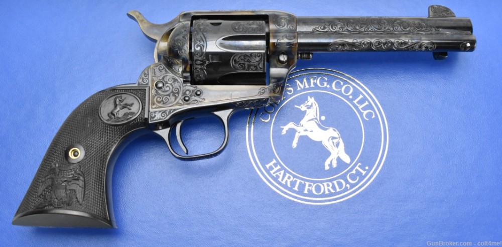 Colt Master Engraved SAA .45 Blue/Color Case Finish 4.75"  - Custom Shop -img-32