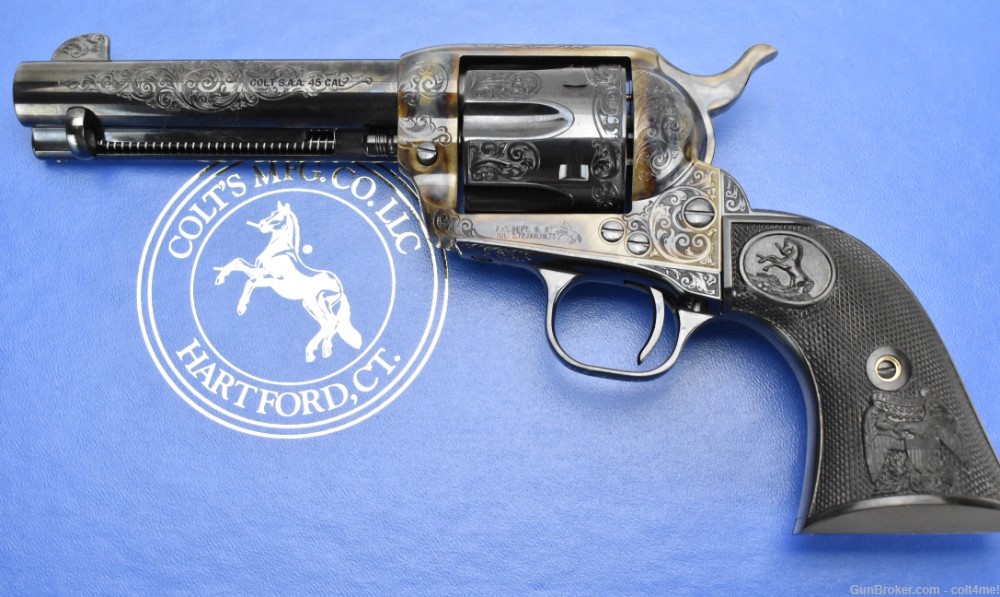 Colt Master Engraved SAA .45 Blue/Color Case Finish 4.75"  - Custom Shop -img-33