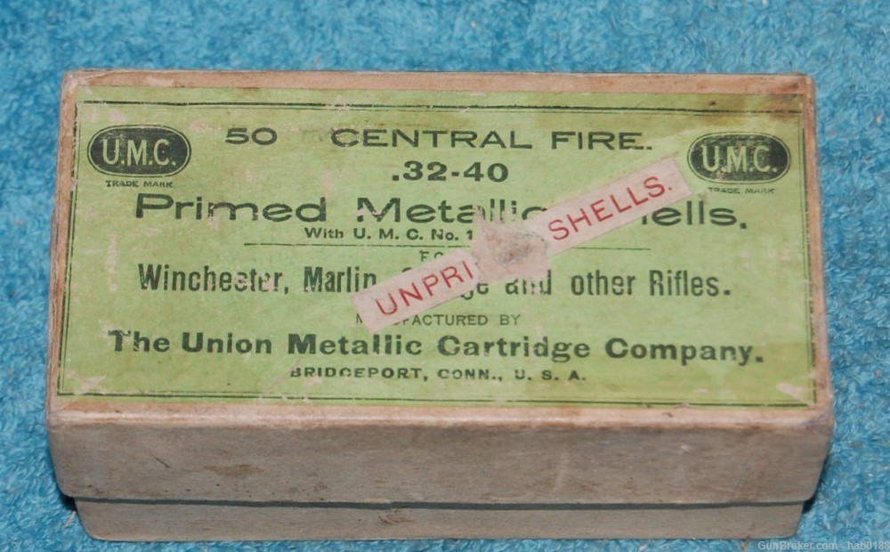 Vintage Full 2 Piece Box of UMC 32-40 Unprimed Metallic Shells 50 Cases-img-0