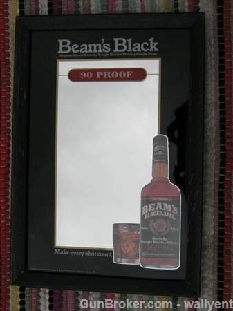 Jim Beam BEAMS BLACK Whiskey Tavern Sign 1940s?? Bar Liquor Store Kentucky-img-5